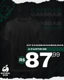 Kit 3 Camisetas Masculinas Esportivas – R$87,50